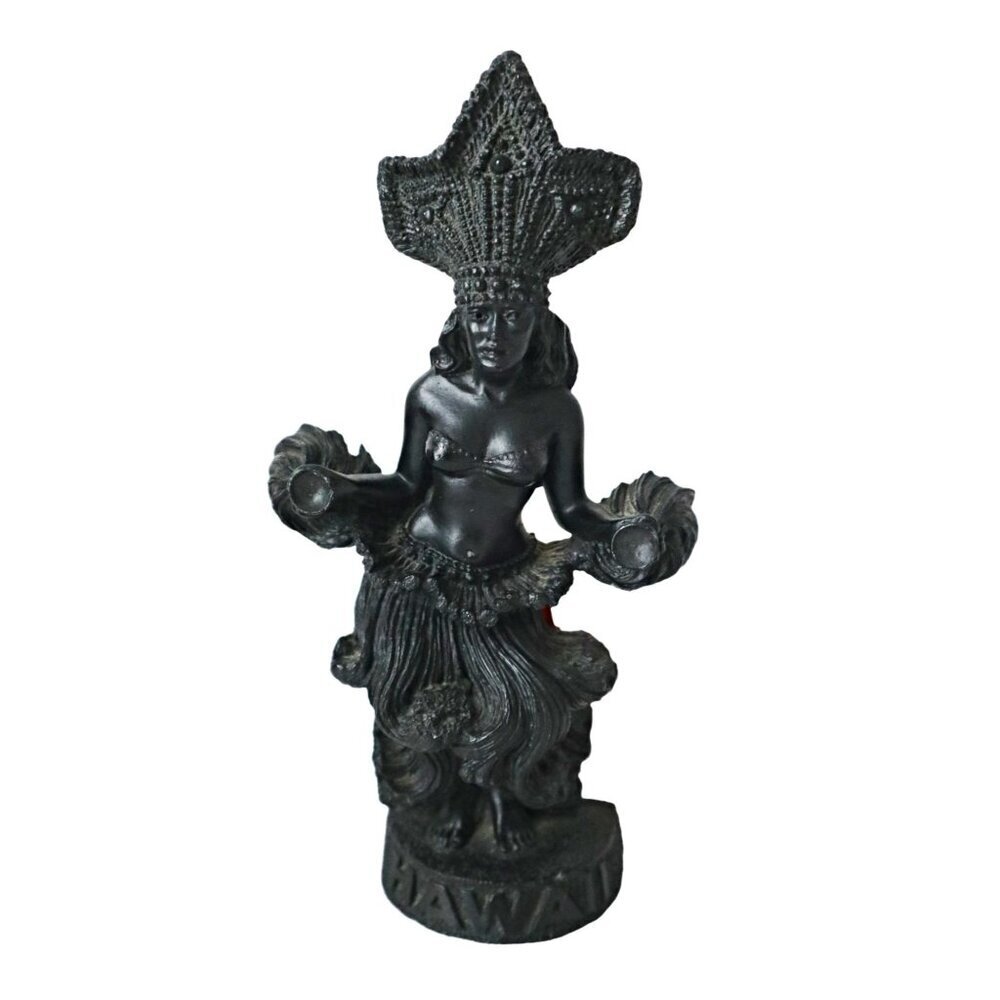 Vintage Hawaiian Island Products Tahitian Dancer Tiki Figurine Black Resin Made